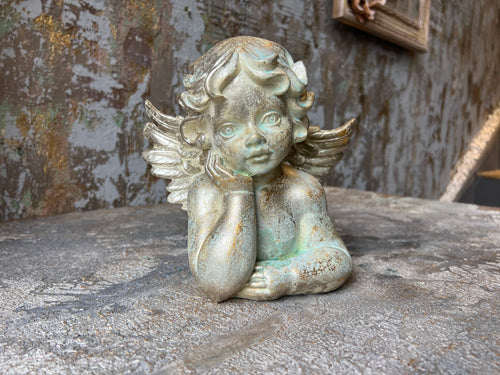 Vintage Angel Figurine: Antique-Style Cherub Sculpture