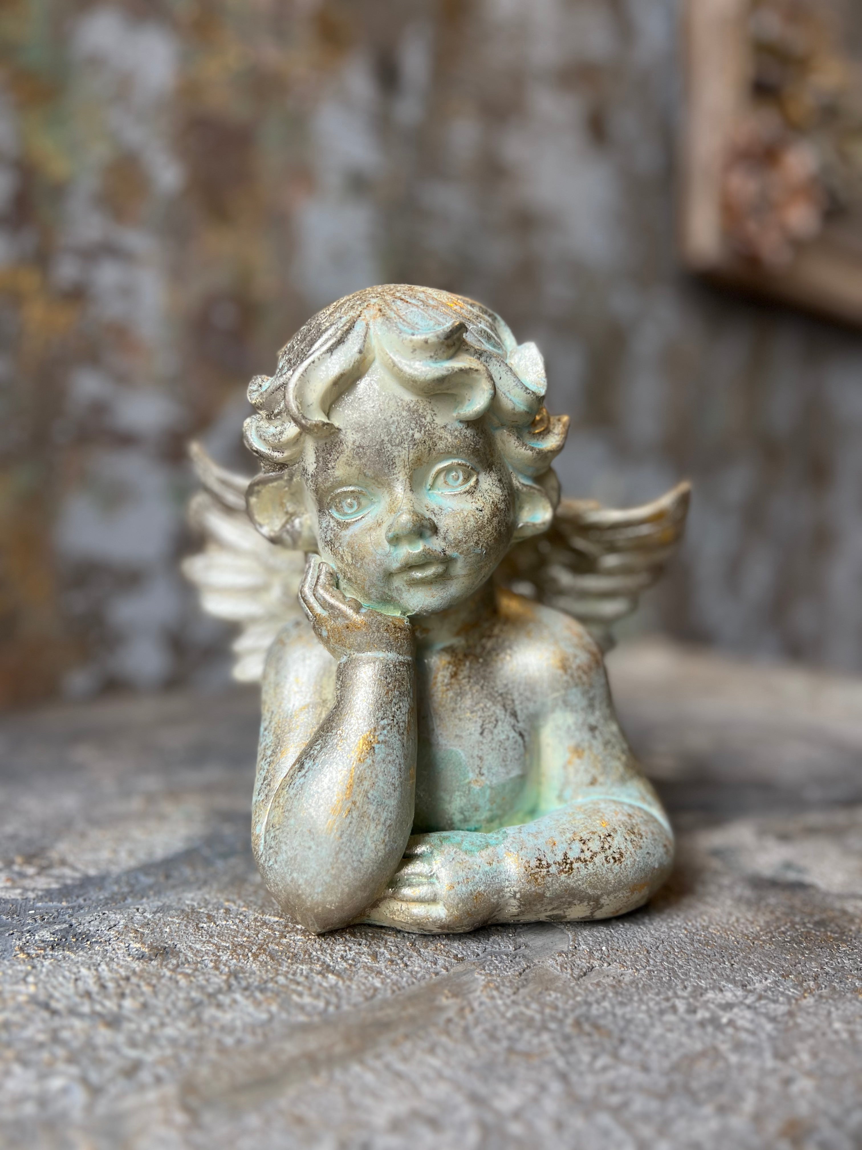 Vintage Angel Figurine: Antique-Style Cherub Sculpture